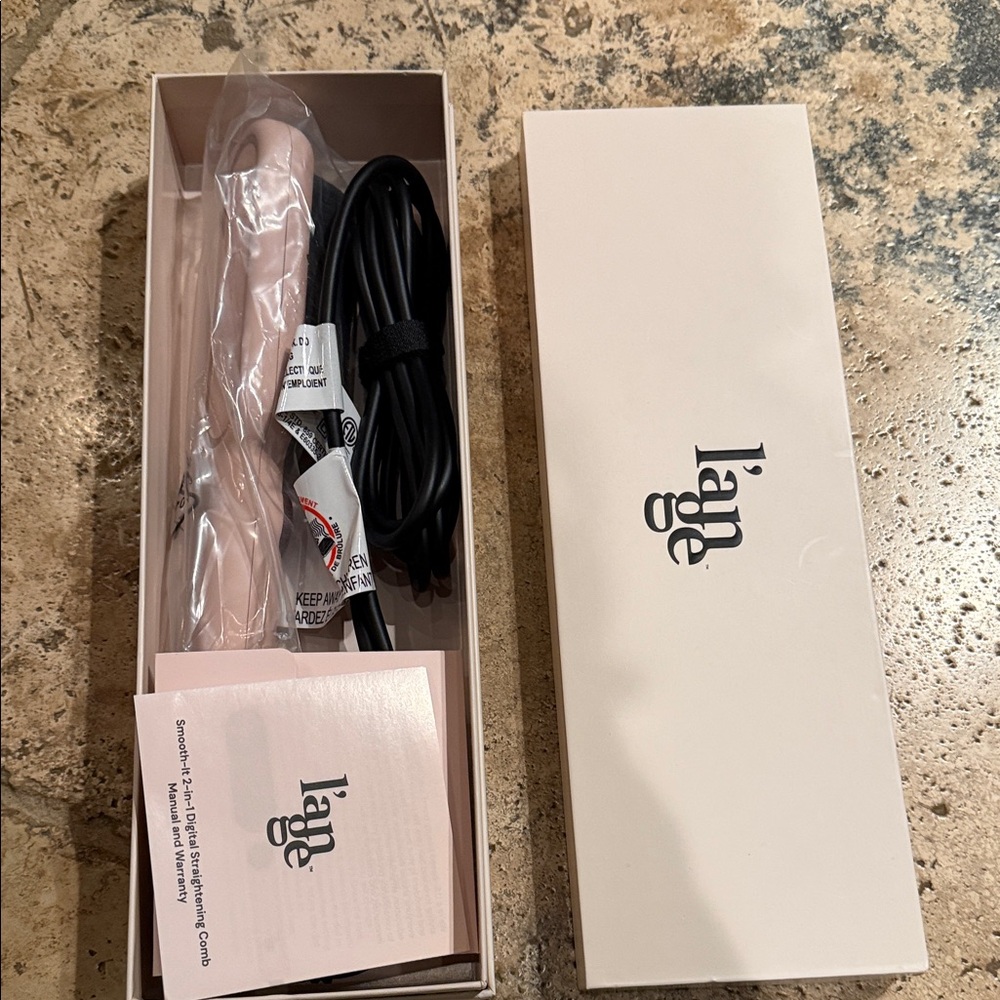 L'ange Pink Hair Styling Tool. Smooth 2-in-1 Digital Straightening Comb